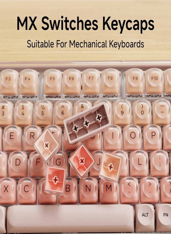 SEUNKWANG EWEADN Foundation PBT Keycaps, Jelly MOA Profile Keycap, 132 Keys Cute Custom Keycaps for Mechanical Keyboard with Cherry/Gateron MX Switches-Pink - Image 4