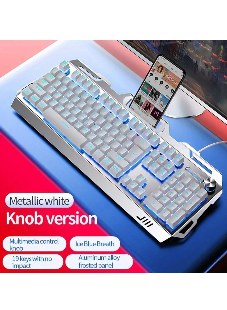 YINDIAO YINDIAO V2 Computer Wired Keyboard E-sports Gaming Typing Office Universal USB Plug-in Hair Light Keyboard Available For Windows System  - Image 1