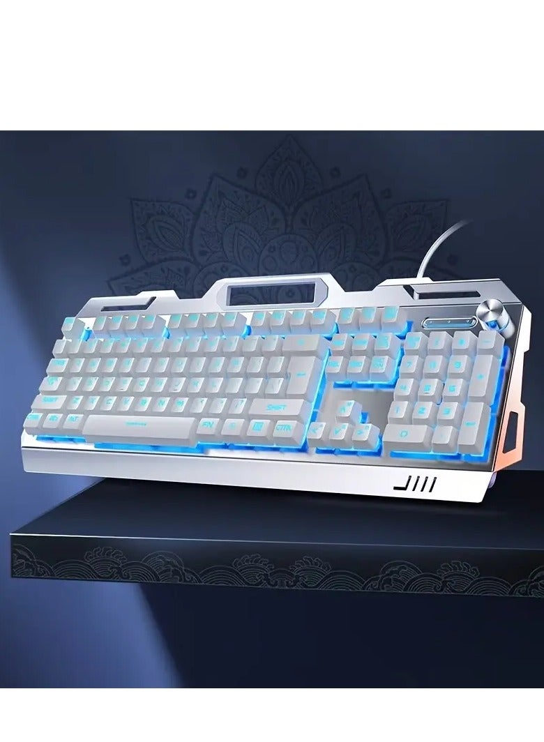 YINDIAO YINDIAO V2 Computer Wired Keyboard E-sports Gaming Typing Office Universal USB Plug-in Hair Light Keyboard Available For Windows System  - Image 3