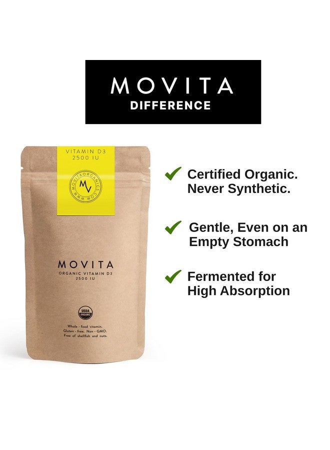 Movita Certified Organic Vitamin D3 2500Iu Fermented Whole Foods Vitamins And Minerals Organic Veganfriendly Glutenfree & Nongmo 30 Day Supply - Image 3
