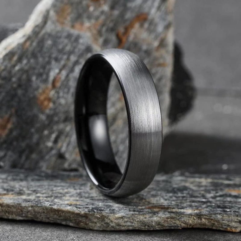 King Will Titanium Wedding Band for Men Women-Sliver/Black/Gold Plated Pure Titanium Wedding Ring, 3-9mm Widths Available Brushed Matte Design Comfort Fit Size 4-16 - Image 1
