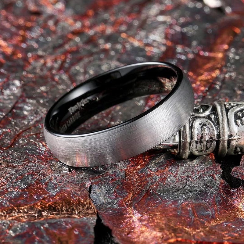 King Will Titanium Wedding Band for Men Women-Sliver/Black/Gold Plated Pure Titanium Wedding Ring, 3-9mm Widths Available Brushed Matte Design Comfort Fit Size 4-16 - Image 2