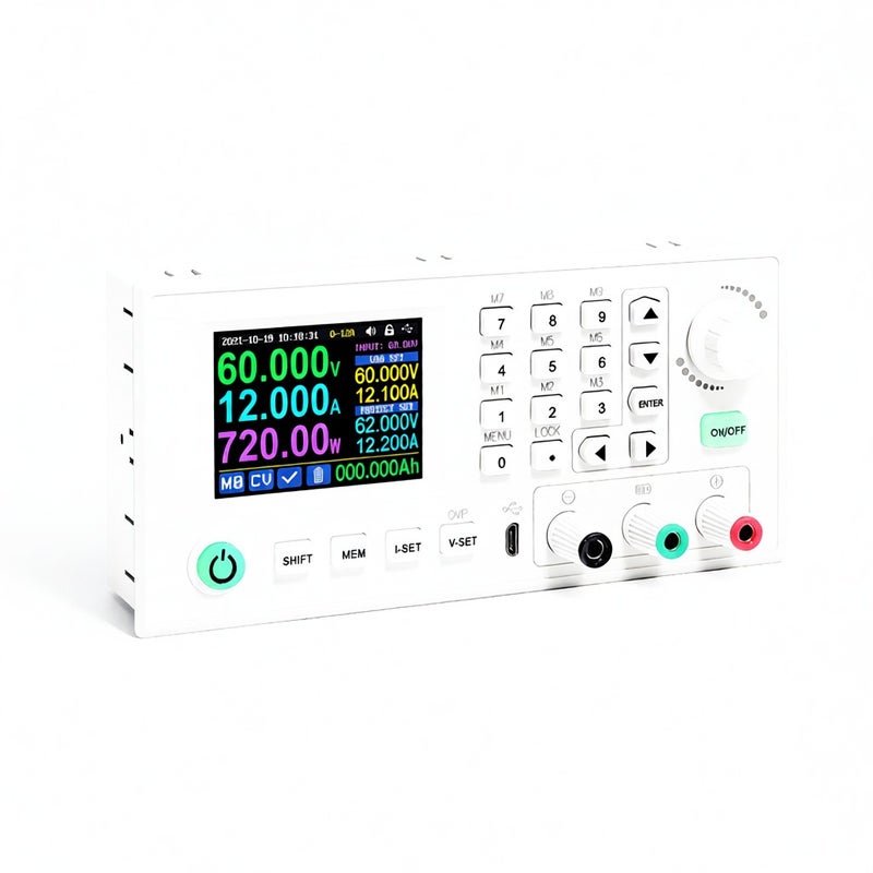 RD6012P-W 60 فولت 12 أمبير شاشة عرض 2.4 بوصة محمولة محترفة مصادر طاقة بخمس أرقام دقة مصادر طاقة تيار مستمر جهد ثابت تيار مباشر رقمي وظيفة تخزين البيانات برنامج حاسوب - Image 1