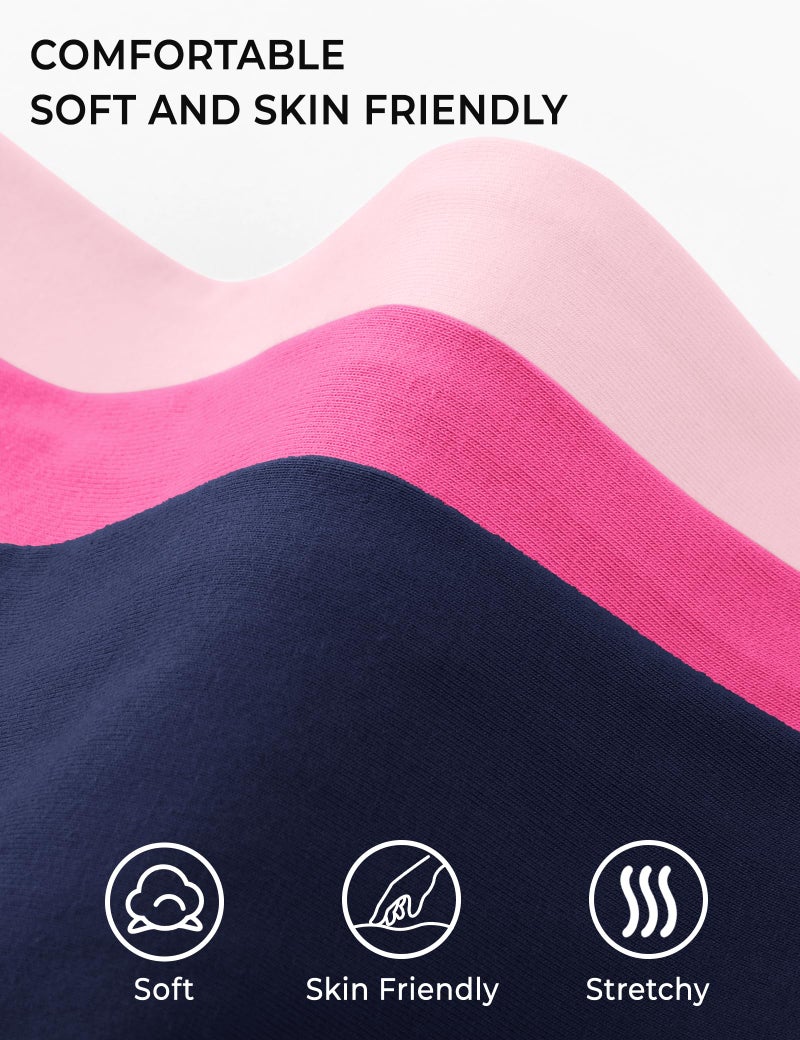 BOOPH 5 Pack Girls Flare Leggings High Waist Bell Bottom Pants Kids Cotton Casual Clothes for Teen Girl 7-8Y Black/Navy/Gray/Rose Red/Pink - Image 5