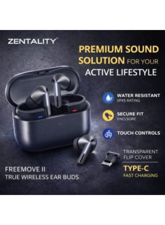 Zentality Freemove II ANC Wireless Earbuds Hi-Fi Bass Earphones - Image 2