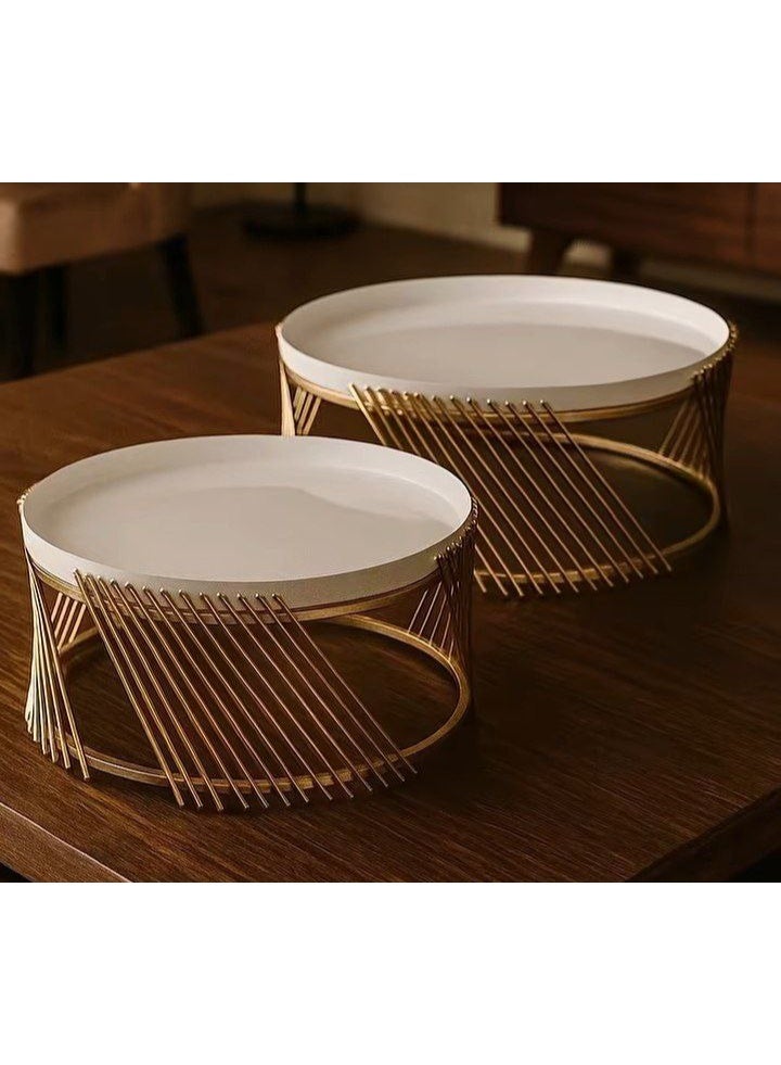 ناما حامل اطباق معدن  مقاس 15 سم ارتفاع والطبق مقاس 28سم قطعه واحده - Image 1