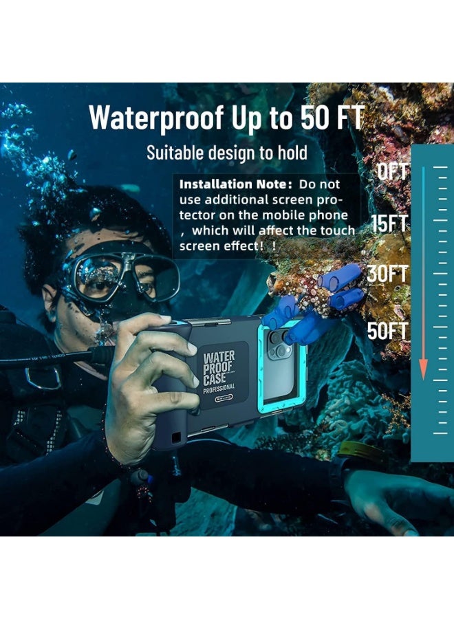 Professional waterproof underwater snorkeling and diving phone case, 50 foot underwater video protection case, suitable for iPhone 13/12/8/7/6 Pro Max/XR/XS/X and Samsung Galaxy phone series - Image 4
