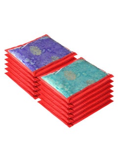 Kuber Industries Clothes Organizer For Wardrobe (Pack Of 12) - Single Storage Organizer For Saree | Salwar Suit | Lehenga | Clothes - Dress Organizer For Wardrobe - Single Saree Covers With Zip (Red)  - Image 1