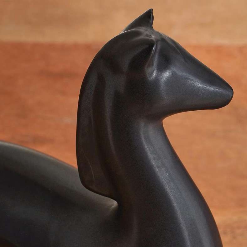 Pan Home Ceramic Horse Sculpture - Black - Image 4