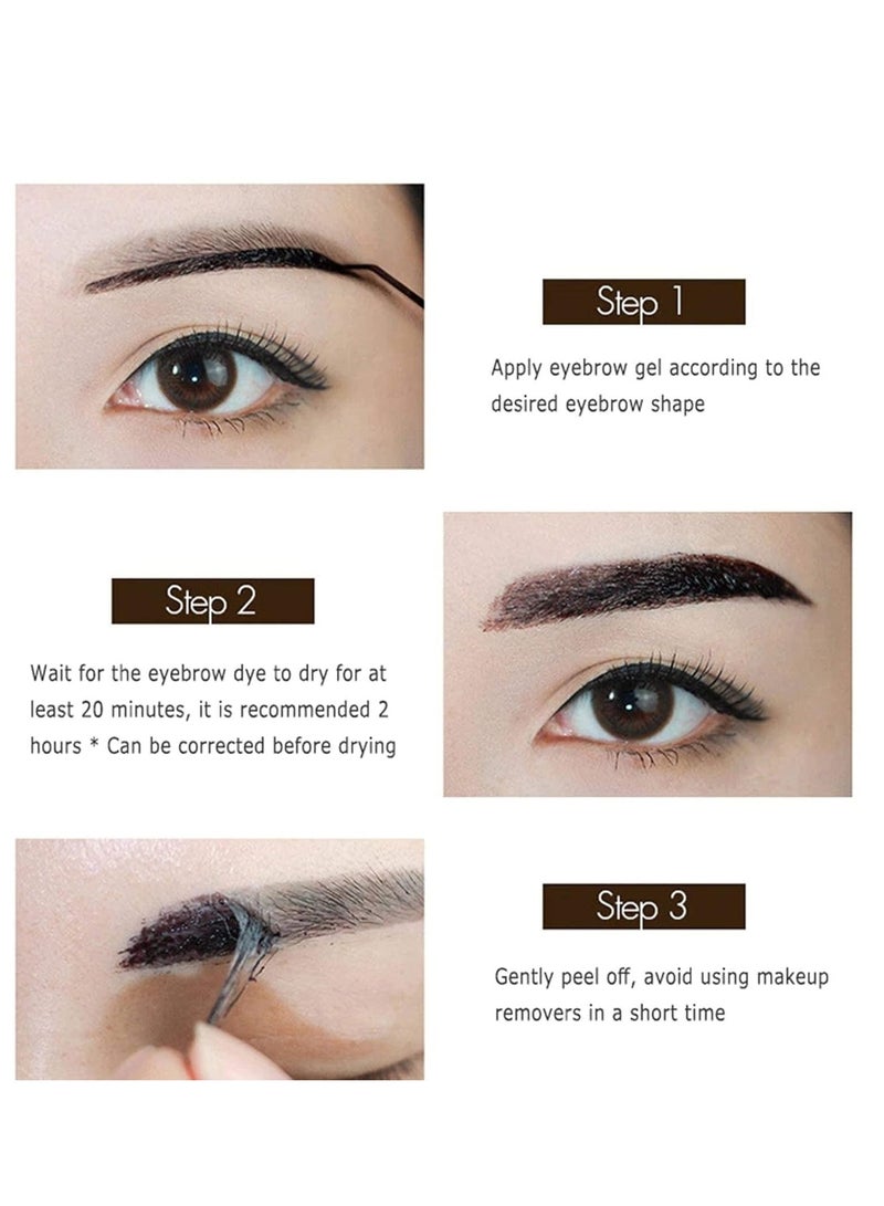 SYOSI w i n e Eyebrow Gel 3 Colors w i n e Bottle Tattoo Brow Gel Tint Eyebrow Beauty Dyeing Eyebrow Cream Peelable Tearing Eyebrow Colouring Gel Waterproof Quick Dry Dyeing No Smudge Easy to Color - Image 3