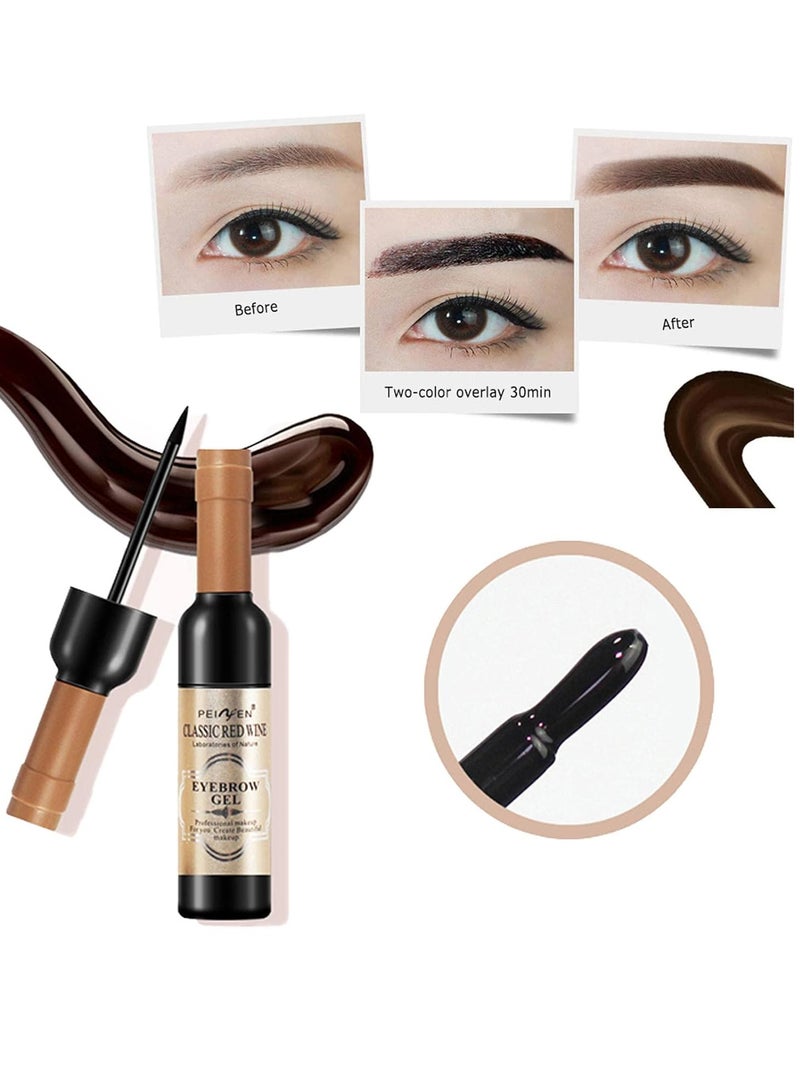 SYOSI w i n e Eyebrow Gel 3 Colors w i n e Bottle Tattoo Brow Gel Tint Eyebrow Beauty Dyeing Eyebrow Cream Peelable Tearing Eyebrow Colouring Gel Waterproof Quick Dry Dyeing No Smudge Easy to Color - Image 4