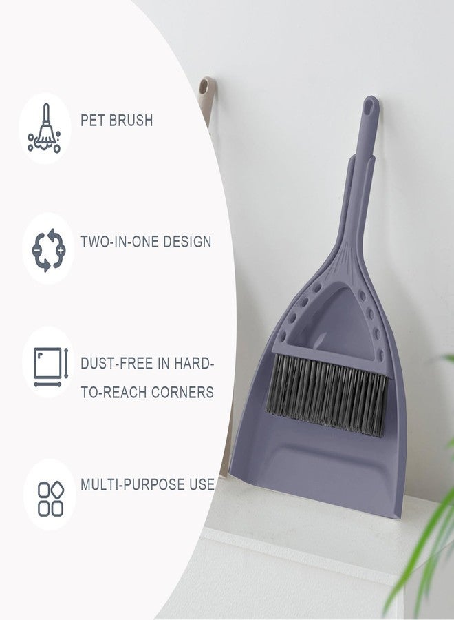 BSMstone Mini Broom and Dustpan Set Small Dust pan and Brush Set Perfect for Desk Office Camping Dorm RV Essentials (Blue Gray) - Image 4