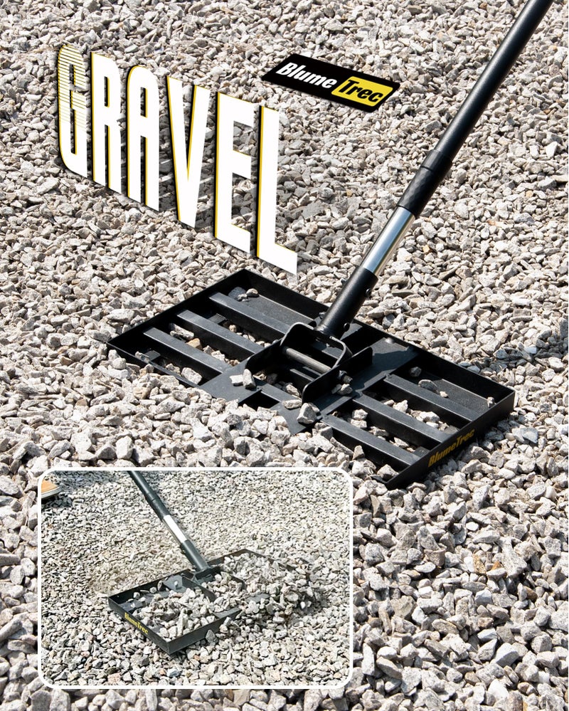 BlumeTrec Lawn Leveling Rake, 17"x10" Heavy Duty Sand Leveling Tool with 6.7FT Stainless Steel Long Handle, Golf Rake for Soil, Compost, Gravel, Lawn Leveler for Yard, Garden, Landscaping Level Tool - Image 2