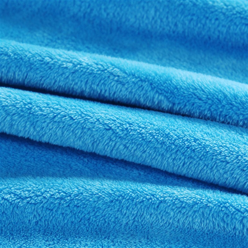 Color Flannel Fleece Blanket Couch Color Bed Blanket Sheet 120x200cm (Sky ) - Image 3