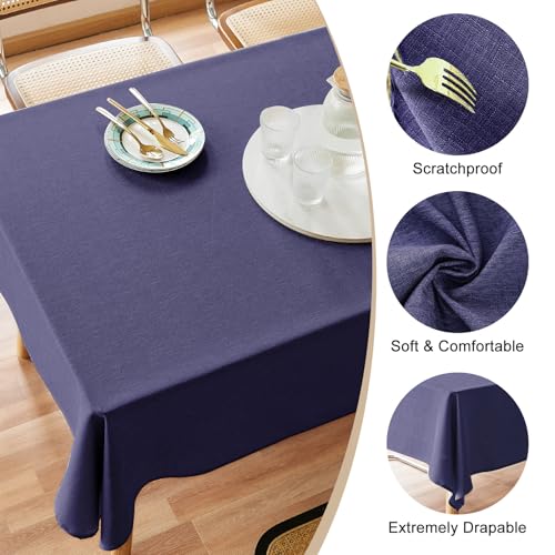 AUSSPVOCT Textured Tablecloth Rectangle 52x70 Water Resistant Spill-Proof Wipeable Table Cloth Wrinkle Free Fabric Dining Table Cover for Birthday Party Farmhouse Outdoor Kitchen Tabletop Cover - Image 2