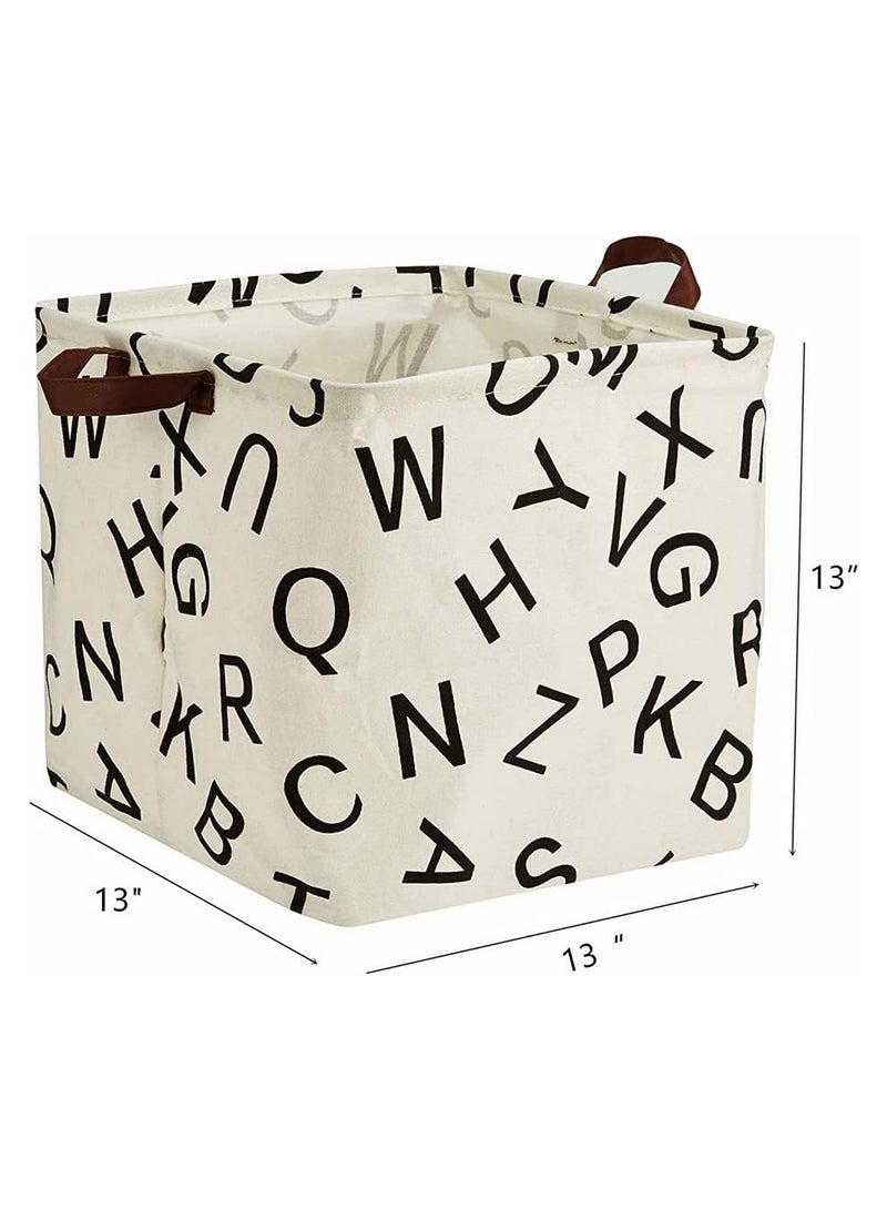 KASTWAVE Square Storage Basket Canvas Collapsible Organizer Bins for Book, Nursery, Kid's Toys, Closet and Laundry, Gift Baskets, Storage Basket Bin Set, Large Laundry Basket, Storage Basket - Image 4