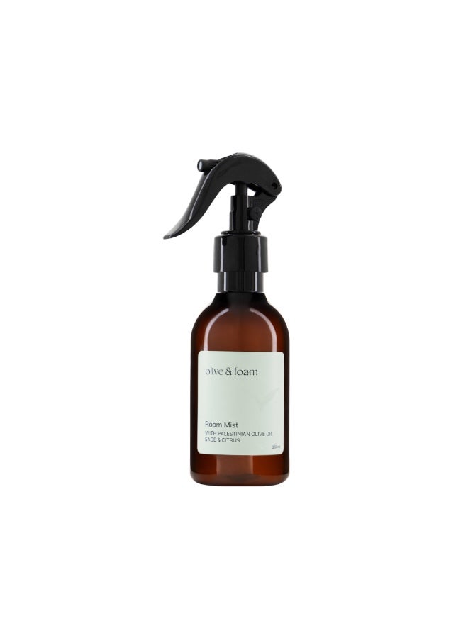 اولف اند فوم بخاخ معطر للغرف من Olive & Foam بزيت الزيتون الفلسطيني بعطر الميرمية والحمضيات، معطر منزلي يدوم طويلاً، مثالي لغرفة النوم والحمام والمكتب. - Image 1
