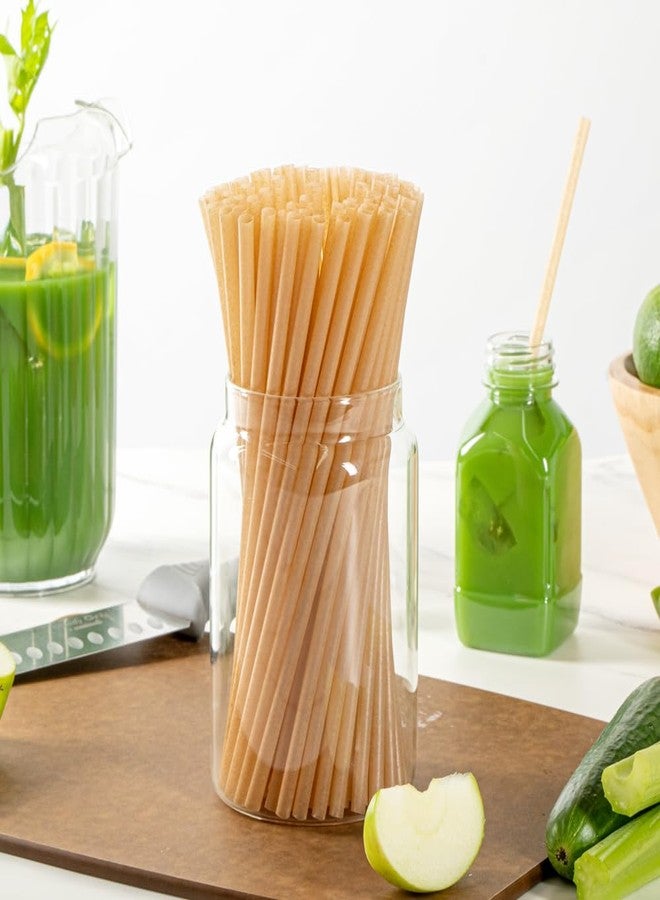 Restaurantware-Basic Nature 8.3 Inch Disposable Straws, 100 Sustainable Straws - Sturdy, Won't Alter Flavors, Brown PLA / Sugarcane Straw, For Hot And Cold Drinks - Image 5
