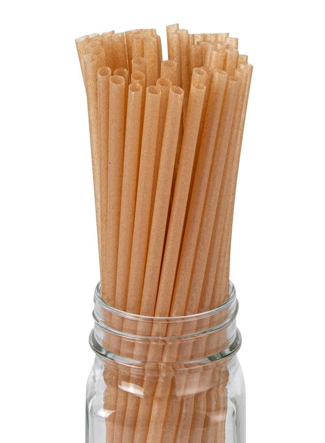 Restaurantware-Basic Nature 8.3 Inch Disposable Straws, 100 Sustainable Straws - Sturdy, Won't Alter Flavors, Brown PLA / Sugarcane Straw, For Hot And Cold Drinks - Image 1