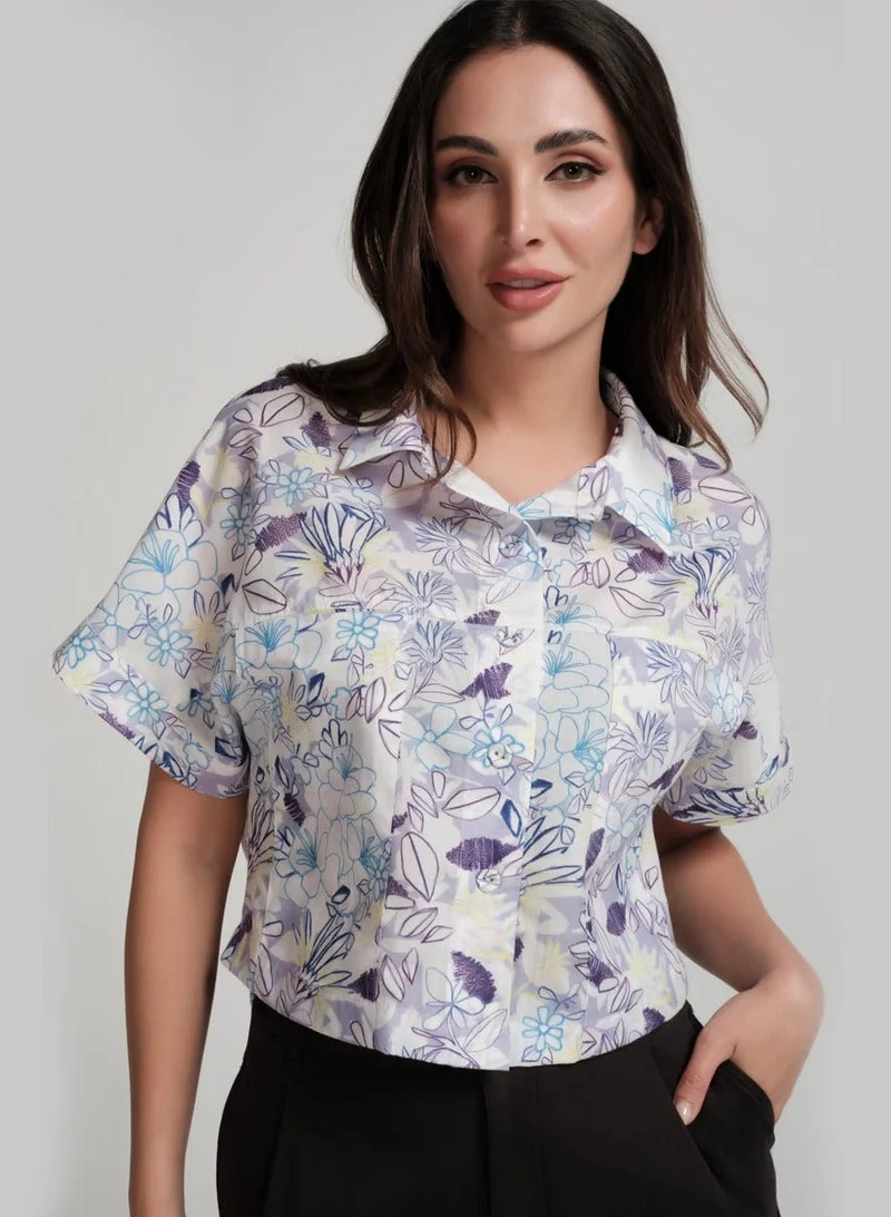 زجزاج قميص قصير بجيب رقعة