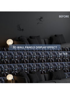 Necomi 16 Pcs 3D Wall Panel 3D Texture PVC Wallpaper Diamond Design Decorative Wall Cover For Living Room Lobby Bedroom Office Each 30x30cm  - Image 3
