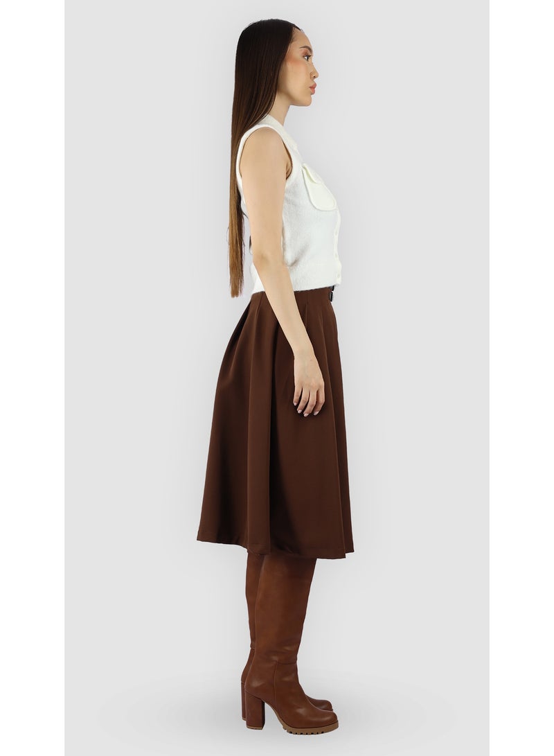 KYVELi omen’s Sleeveless Knit Button-Down Top with Front Pockets – White - Image 4