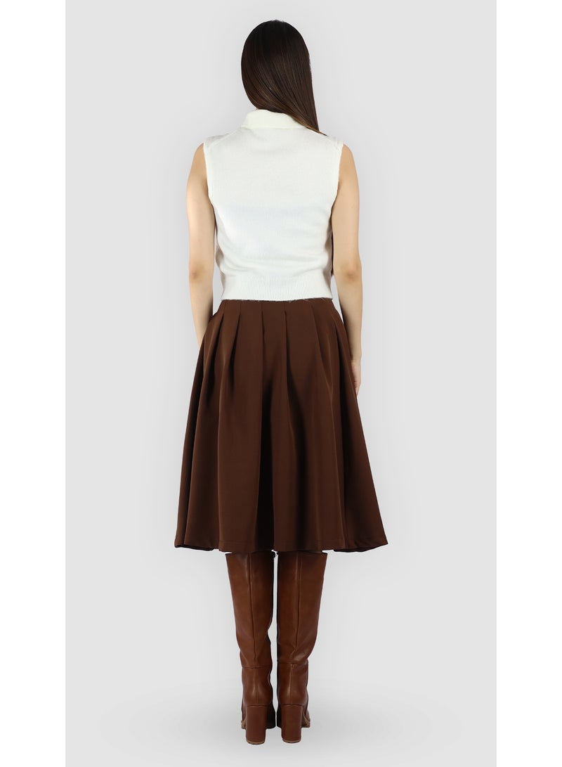 KYVELi omen’s Sleeveless Knit Button-Down Top with Front Pockets – White - Image 5