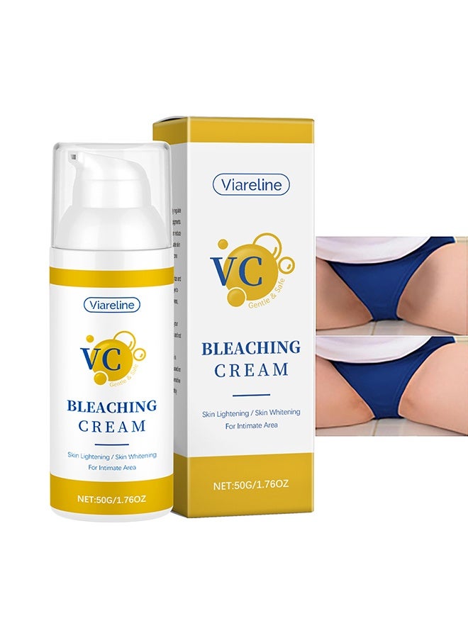 Viareline Bleaching Cream,Skin Whitening Cream Dark Spot Remover, Private Parts, Underarm, Knees, Elbows, Inner Thigh, Bikini Area, Whitening Cream Dark Spot Remover For Intimate Areas, 50G - Image 1
