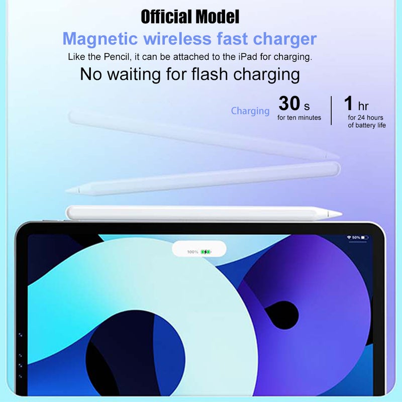 Stylus for iPad with Hotkey and Hidden Charging Port, with Real-Time Power Display and Anti-Mistouch Function, Compatible with iPad 10/9/8/7/6, Pad Pro11in 4/3/2/1, Pad Pro12.9in 6/5/4/3, Pad Air - Image 2