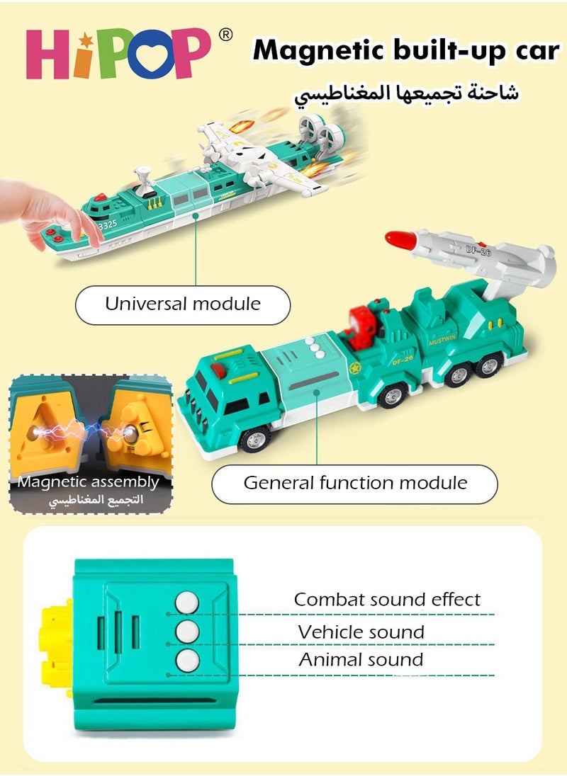 HIPOP - Magnetic Building Blocks with 39 Large Particles,Deformable Toys,Analog Sound Effects,Assembled Toys - Image 1