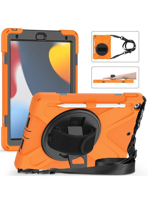 2025 Ipad Protective Cover 10.2 Inch Silicone PC Full Package For Apple Tablet IpadAir11 Shell 10th-Color:Orange-Applicable Model:ipad 9.7 2017/2018