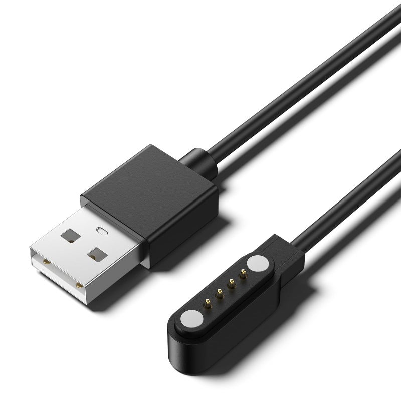 Replacement Magnetic Charging Cable for Bone Conduction Headphones, USB Charger Cord for 4-pin Interface Bone Conduction Headphones, Smartbands, and Smartwatches (7.62mm Pitch) - Image 1