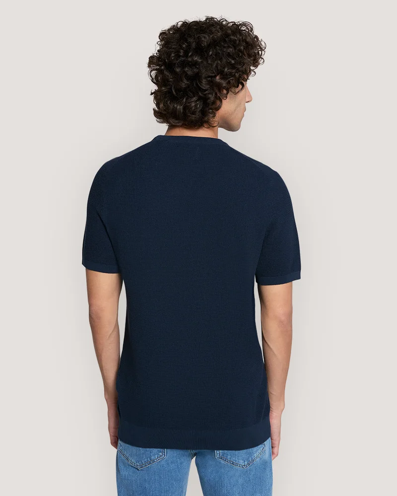 غانت Gant Micro Textured Cotton Ss C-Neck