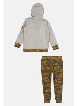 7 FOR ALL MANKIND Toddlers Boy 2 Pieces Hooded And Pant Set, Grey Combo  - Image 2