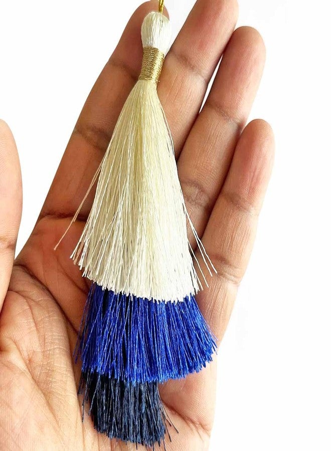 Adikala Set of 10/20 Three Color Mix Fancy Silk Tassels Latkan for Perfect Embellishments for Suit, Kurti, Gown, Saree, Blouse, Dupatta, Lehenga & Jewelry, DIY Art & Craft 15CM (10, Multi Color) - Image 3