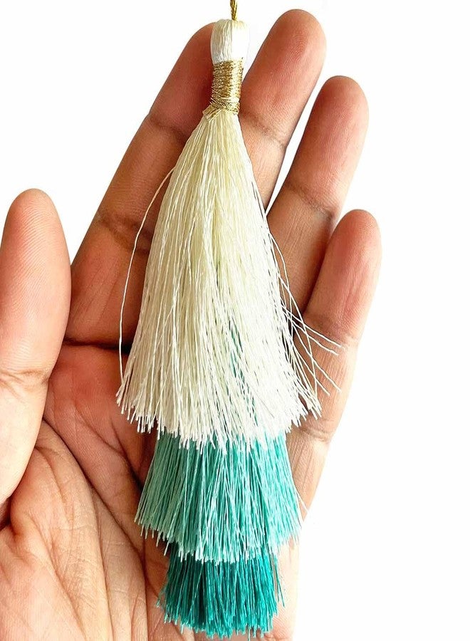 Adikala Set of 10/20 Three Color Mix Fancy Silk Tassels Latkan for Perfect Embellishments for Suit, Kurti, Gown, Saree, Blouse, Dupatta, Lehenga & Jewelry, DIY Art & Craft 15CM (10, Multi Color) - Image 5