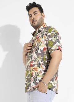 Instafab Plus Men's Multicolour Artistic Jungle Shirt  - Image 3