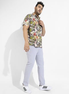Instafab Plus Men's Multicolour Artistic Jungle Shirt  - Image 5