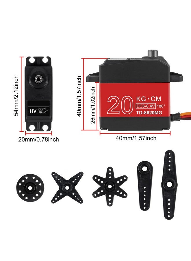 آيتريب عبوتان من محرك سيرفو رقمي للتحكم عن بعد بوزن 20 كجم، محرك سيرفو رقمي عالي عزم الدوران، تروس معدنية كاملة مقاومة للماء مع بوق سيرفو 25T لنموذج التحكم عن بعد، زاوية التحكم 180 درجة - Image 2