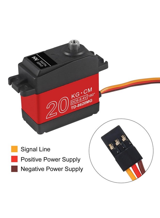 آيتريب عبوتان من محرك سيرفو رقمي للتحكم عن بعد بوزن 20 كجم، محرك سيرفو رقمي عالي عزم الدوران، تروس معدنية كاملة مقاومة للماء مع بوق سيرفو 25T لنموذج التحكم عن بعد، زاوية التحكم 180 درجة - Image 3