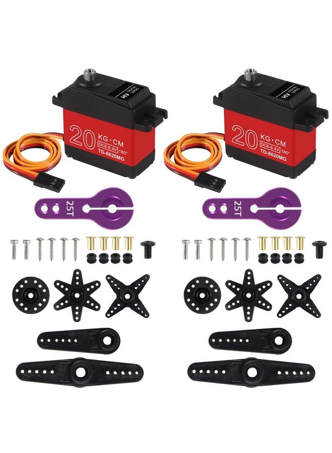 آيتريب عبوتان من محرك سيرفو رقمي للتحكم عن بعد بوزن 20 كجم، محرك سيرفو رقمي عالي عزم الدوران، تروس معدنية كاملة مقاومة للماء مع بوق سيرفو 25T لنموذج التحكم عن بعد، زاوية التحكم 180 درجة - Image 1