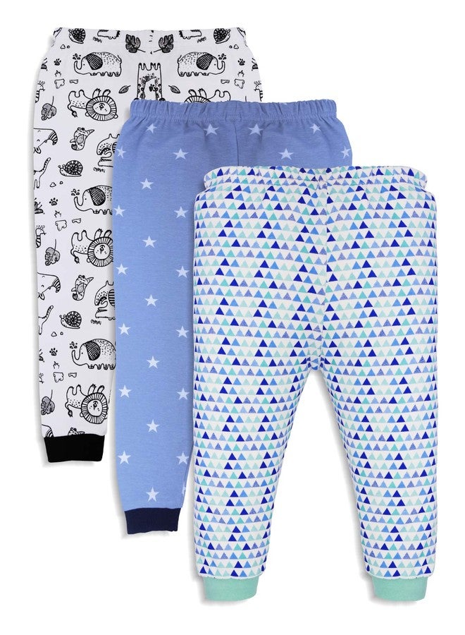X2O Unisex Baby Cotton Rib Pants with Cute Prints (Pack of 3)(Multi Color)(18-24 Months) - Image 1