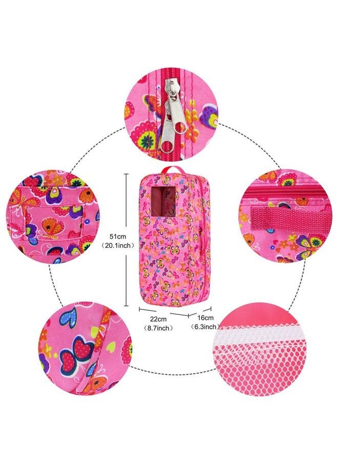 ZITA ELEMENT Doll Travel Carrier Case Crossbody Shoulder Bag For 18 Inch Doll Accessories 18 Inch Doll Carrier With Multi Pocket Storage Closet Wardrobe Makeovers  - Image 4