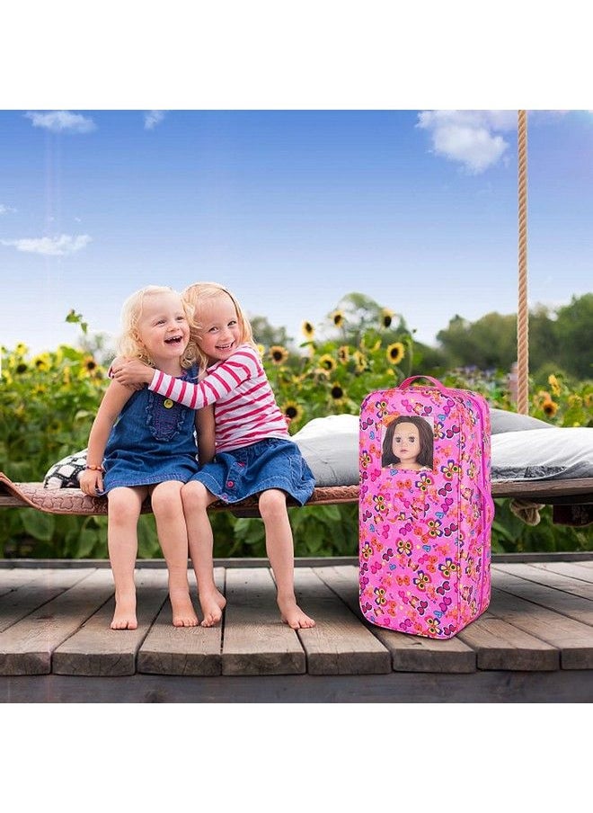 ZITA ELEMENT Doll Travel Carrier Case Crossbody Shoulder Bag For 18 Inch Doll Accessories 18 Inch Doll Carrier With Multi Pocket Storage Closet Wardrobe Makeovers  - Image 5