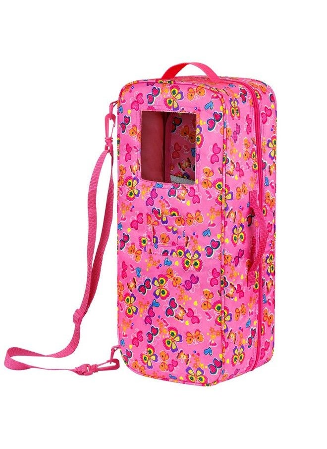 ZITA ELEMENT Doll Travel Carrier Case Crossbody Shoulder Bag For 18 Inch Doll Accessories 18 Inch Doll Carrier With Multi Pocket Storage Closet Wardrobe Makeovers  - Image 2