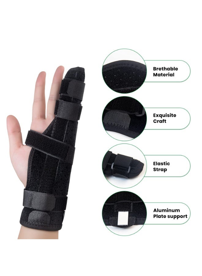 FDTY دعامة يدوية مع دعامة للأصابع دعامة أصابع للملاكمة جبيرة كسر دعامة إصبعين للمعصم واليد - Image 3