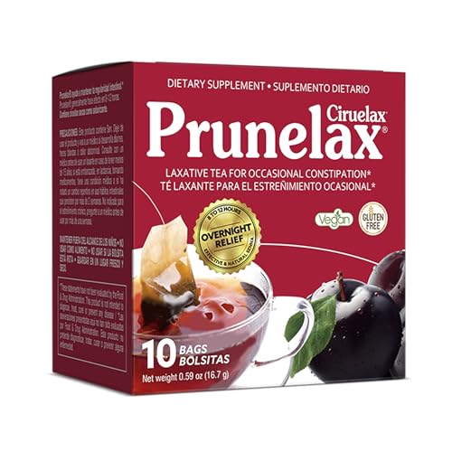 Prunelax Ciruelax Regular Strength Laxative Tea Bags - Made with Natural Senna Extracts, for Occasional Constipation, Senna Extract - 10 Bags - Image 1