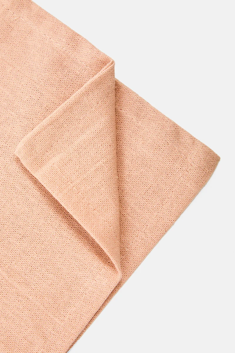 Muy Mucho 1 Pc Plain Organic Cotton Cushion Cover 60 x 60 cm, Peach