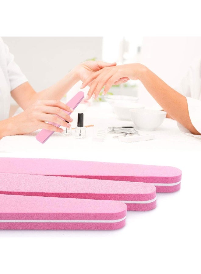 LA PERLA TECH  20Pcs Nail Buffer Block Files Sponge Washable Double Sided 100/180 Sanding Buffing File(Pink) - Image 2