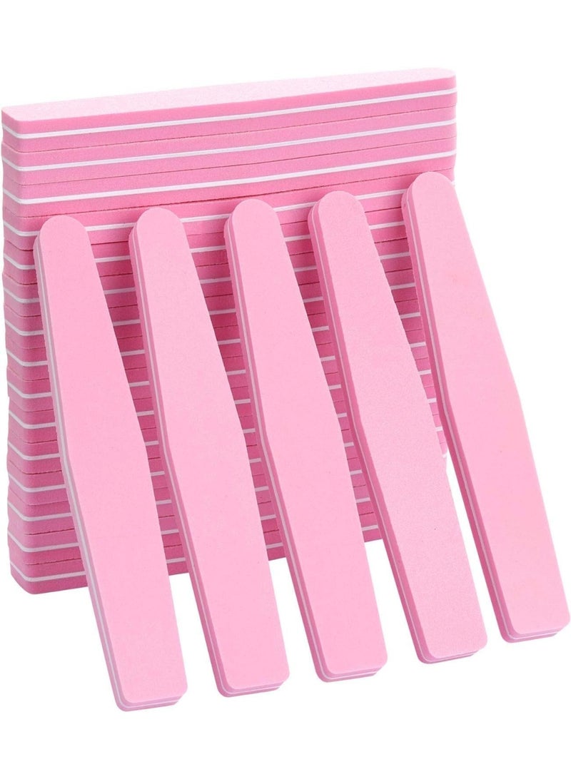 LA PERLA TECH  20Pcs Nail Buffer Block Files Sponge Washable Double Sided 100/180 Sanding Buffing File(Pink) - Image 3